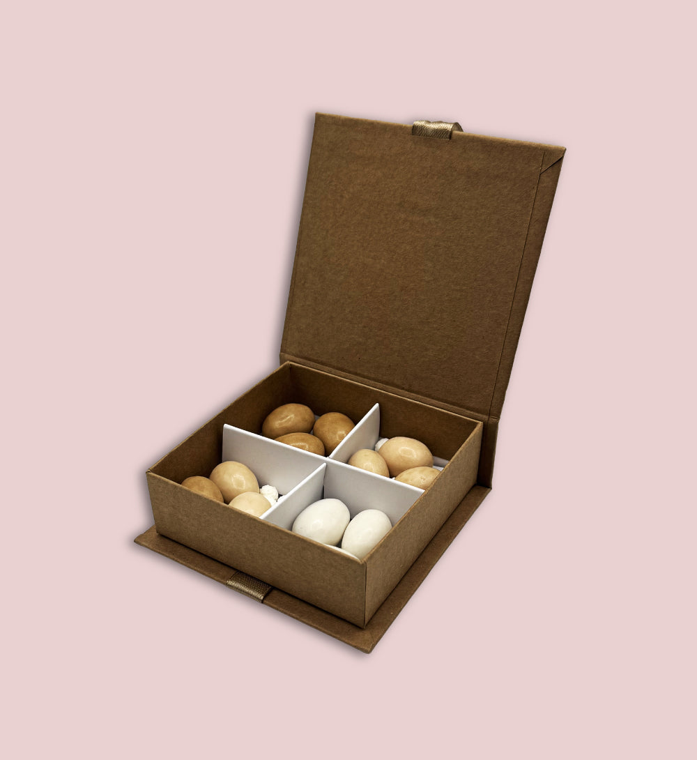 Scatola degustazione 9 x 9 x 3 Apertura a libro - (scegli il colore)