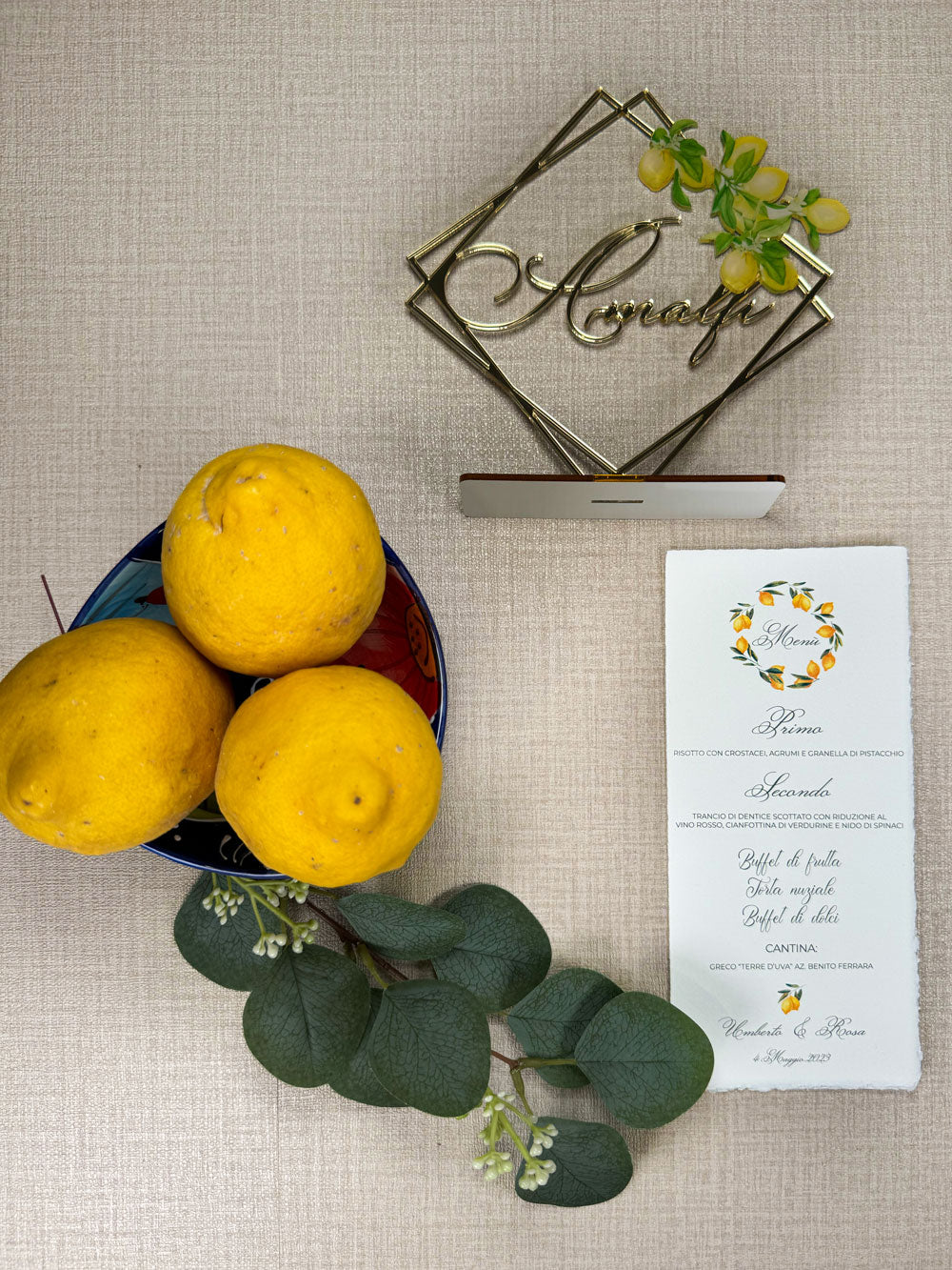 Menu in carta amalfi