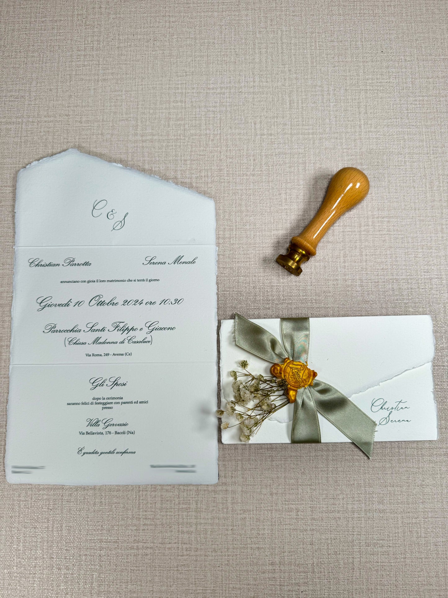 Partecipazione in carta Amalfi "Classique"