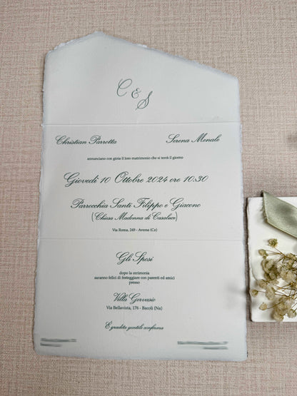 Partecipazione in carta Amalfi "Classique"