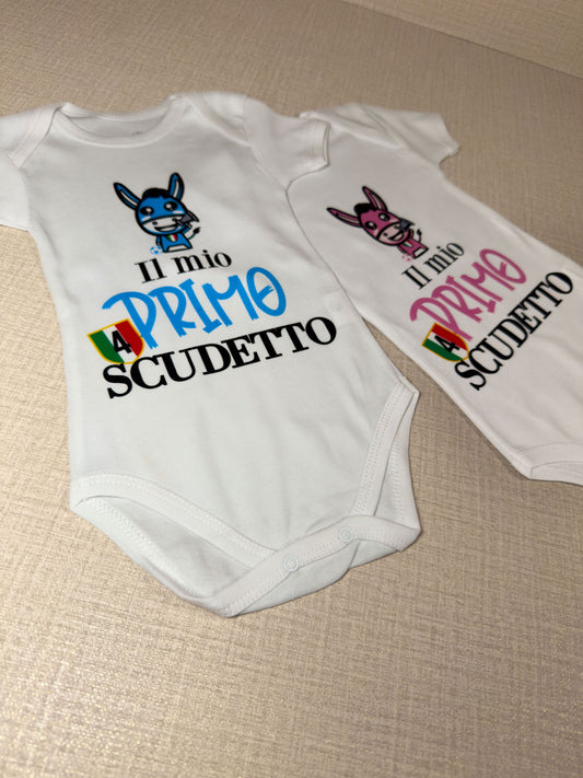 Body Neonato "Il Mio Primo Scudetto" – Napoli 4° Scudetto | 100% Cotone - Spedizione gratuita