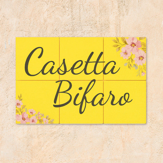 Targa in Ceramica con Mattonelle 10×10 — Personalizzata per Ville, B&B e Ristoranti