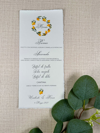 Menu in carta amalfi