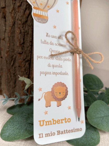 Segnaposto con matita leoncino
